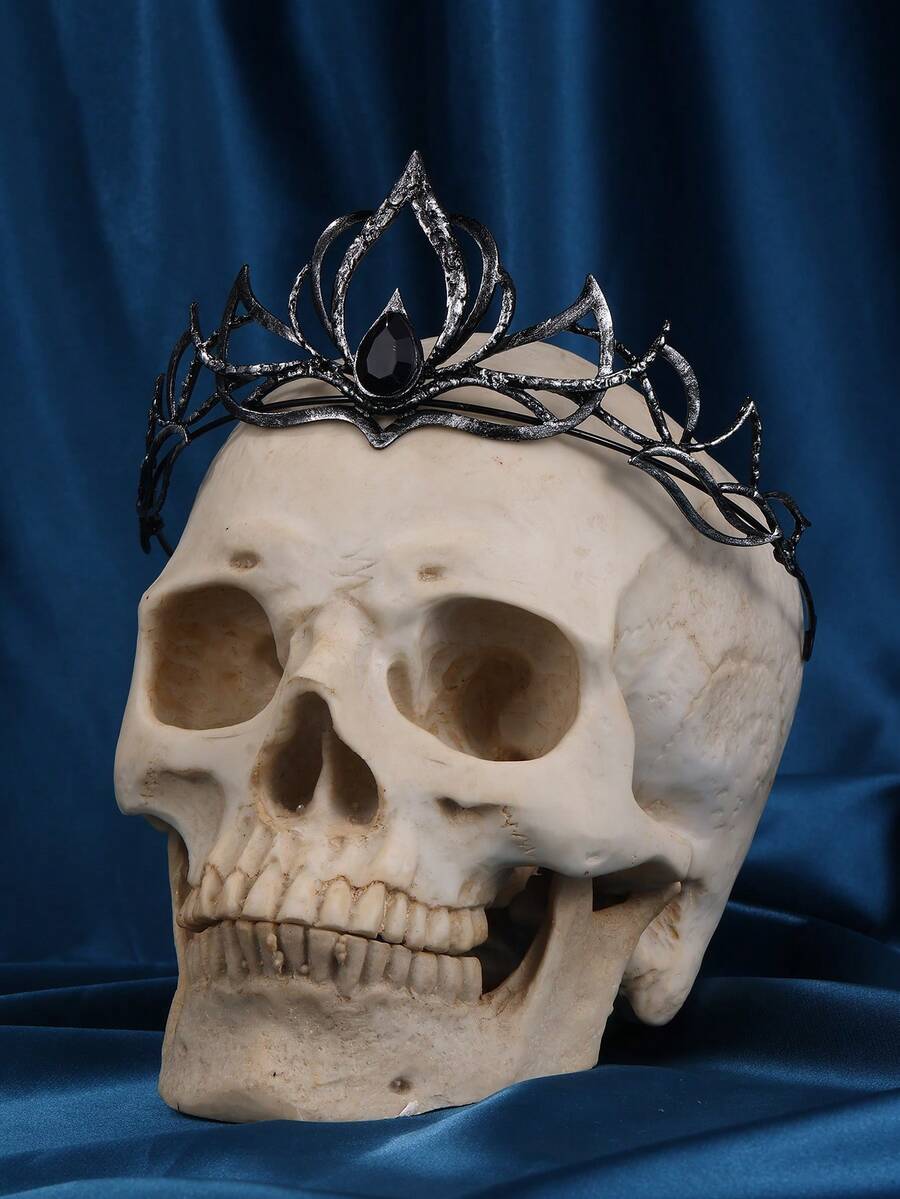 Gothic Crown, Queen Crown Headpiece, Witch Crown Headband, Costume Accessories, Suitable For Halloween, Masquerade And Other Occasions,Wedding Hair Accessories - Black - View 1