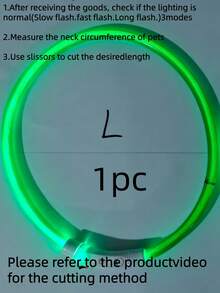 1 pieza Collar de mascota LED recargable de PVC, 3 modos de iluminación, visible por la noche para la de la mascota, adecuado para perros y gatos pequeños a grandes, collar festivo, longitud ajustable. Confirme que el tamaño del producto sea adecuado para el peso de su mascota para evitar daños.