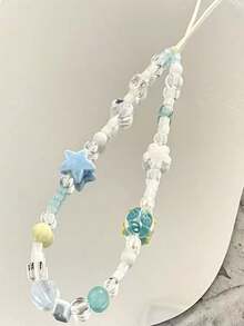 1pc Xuân Hè Vỏ Sao Phong Cách Đại Dương Xanh Dương Nhẹ Nhàng Tự Làm Dây Đeo Điện Thoại Di Động Ngắn Mặt Dây Chuyền Điện Thoại Di Động Tương Thích Với Túi Mặt Dây Chuyền Chìa Khóa Camera Dây Đeo CCD Được Thiết Kế Đặc Biệt Cho Phụ Nữ Quà Tặng Cho Mẹ, Gia Đình, Bạn Bè, Sinh Nhật, Ngày Lễ Dây Đeo Điện Thoại - Nhiều màu - Xem 5