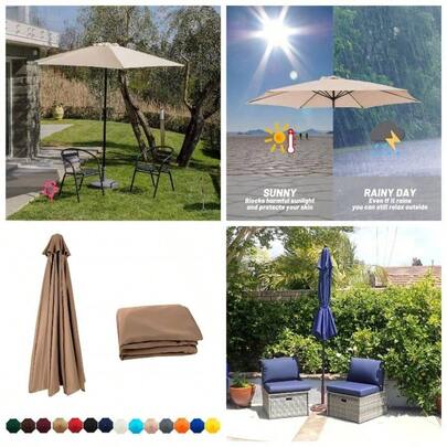 Toldo De Recambio para Sombrilla Jardn, 6/8 Varillas Reemplazo Toldo, Cubierta De Sombrilla De Tela De Repuesto, para Jardn, Patio, Piscina, Terrazas, Sombrilla En Voladizo