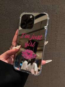 Red Lip Pattern Mirror Anti-Fall Sleeve Phone Case Compatible With IPhone Waterproof Shockproof Scratch Resistant.Christmas Accessories. - 多色 5 - 查看 7
