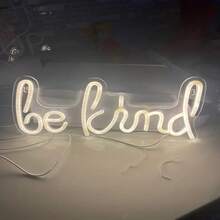 1 Stück LED Rückwandneonschild, "Sei freundlich" 5V USB-Stromversorgung, mit Ein-/Ausschalter, Innenbeleuchtung, Schlafzimmerdekoration, Hochlandrind, Wanddekoration, Outdoor-Weihnachtsdekoration, Weihnachtsgeschenk, Weihnachtsfensterbeleuchtung, WeihnachtsdekoOutdoorfür draußen