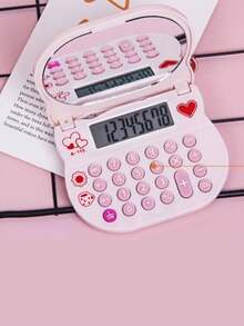 1 pieza con patrón de corazón calculadora - Rosa - Ver 3