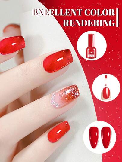 1 PC Or 6 PCS Glass Bottles Nail Gel Polish Set 12ml/0.5oz For One Color Halloween And Christmas DIY Use