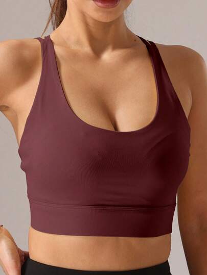 1pc Elastic Sports Yoga Bra, Fitness Outdoor Activities view 3