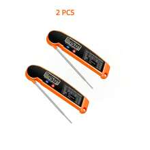 2 PIEZAS Termómetro digital para carne BBQ, termómetro de temperatura de alimentos de lectura rápida con función de retención, de un solo uso, para parrilla BBQ, cocina, regalos de Acción de Gracias y Navidad, para adultos - Funciona con batería AAA (baterías no incluidas)