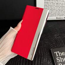 غطاء جلدي قابل للطي مع حامل لهواتف سامسونج جالكسي S8/S9/S10/S20/S21/S22/S23/S24/S25 بلس/ألترا/FE، غطاء هاتف محمي كامل للأعمال مقاوم للصدمات، مضاد للبصمات، غطاء هاتف من جلد اصطناعي بملمس الليتشي