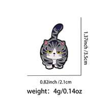 1 件可爱宠物肥猫珐琅别针卡通动物胸针徽章背包翻领别针服装配饰时尚珠宝礼品圣诞节 - 黑色 - 查看 14