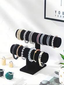 1 pièce Support d'affichage de bijoux, support de collier en forme de T, support de bracelet, support de montre-bracelet, convient pour l'organisation à la maison, la boutique ou l'exposition de bijoux, sans alimentation électrique, conception anti-emmêlement, présentation élégante, fermeture, placement de bureau durable, rangement , tour à bijoux haut de gamme