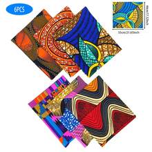 6pcs 44x55cm Random Color & Pattern African  Batik Fabric, Double-Sided Print Crafts Material For DIY Patchwork, Vibrant Home Decor