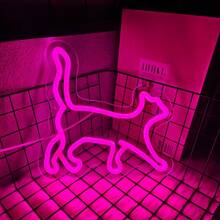 Letrero de neón de gato y luna, luz de noche de anime personalizada, decoración de pared de lámpara de gato, señal de luz de neón de gato de dibujos animados para decoraciones de fiesta de cumpleaños, luz de neón con alimentación USB para decoración del hogar, sala de juegos, dormitorio, habitación de niños, decoración de fondo, regalo de Navidad, fácil de colgar.