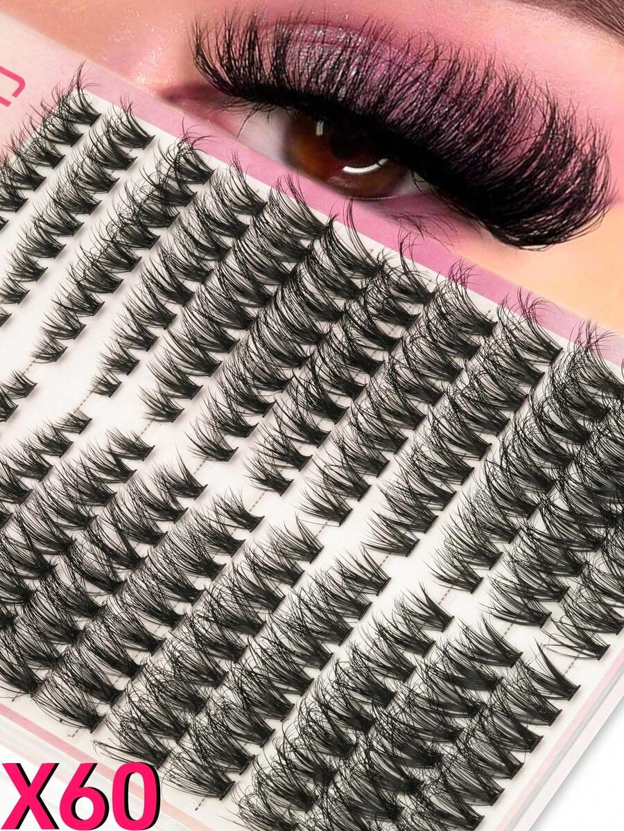 216 Clusters Of D-Curl Voluminous False Eyelashes, Divided By Height Into Left And Right, Suitable For Paired Single-Cluster Use. Natural Segmented Cluster Eyelashes, Fluffy, Thick, Soft And Light. Comfortable To Wear, Enlarges The Eyes, Enhances The Effect Of The Outer Corners Of The Eyes. DIY Eyelash Growth. Suitable For Various Occasions Such As Daily Life, Weddings, Dates, Parties, Music Festivals And Halloween. False Eyelashes, Cluster Eyelashes, Single False Eyelashes. - D - 查看 1