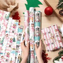 20in X 27in Christmas Nutcracker Print Gift Wrapping Paper, Vintage Cartoon Design, Suitable For Christmas, Children's Day, Birthday Party, Gift Box Packaging And DIY Crafts, Adds Festive Atmosphere To Elegant Gift Decorations