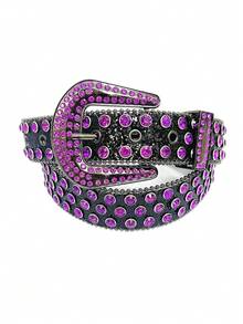 1 pieza Cinturón con patrón de cocodrilo negro y verde, con cristales incrustados, estilo punk callejero, adecuado para uso diario, fiestas, ropa de calle en otoño, accesorios de otoño-invierno, apropiado para adolescentes, jóvenes, hombres, uso casual, al aire libre, deportivo, vacaciones, regalos de graduación, cumpleaños, uso diario