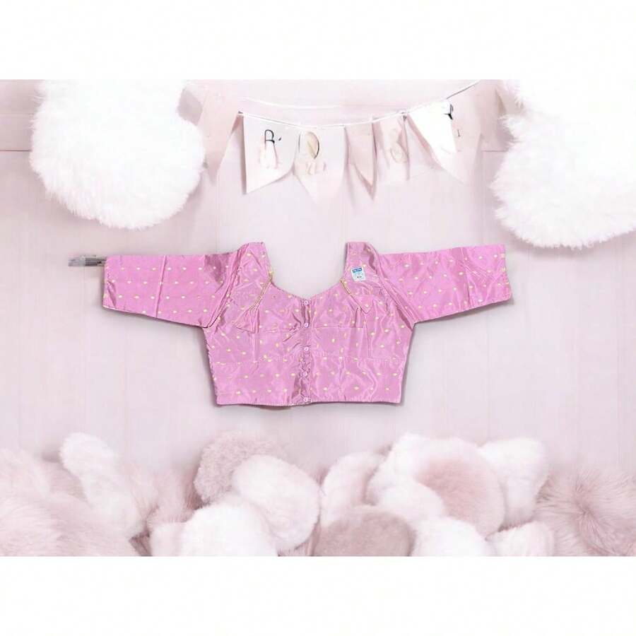 Pink Traditional Ready Made Blouse For Saree, Cultural Wear For Women, 045 - Multicolor - View 1