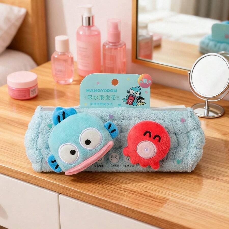 Miniso 1 chiếc dây buộc tóc 3D dày dặn thấm hút mồ hôi hiệu Sanrio Hangyodon. Được làm từ chất liệu cao cấp, mềm mại và bền chắc. - Màu xanh lam - Xem 1