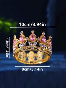 1pc Beautiful Crystal Large Crown Cake Topper, Suitable For Birthday Party Cake Decoration, Christmas, Cake Top Insert, Baking Supplies, Kitchen Essentials, Baking Decor, Baking Supplies, Cake Decorations, Bridal Crown Headpiece, Holiday Gift, Decor, Christmas Ornament, Wedding Food Decor, Back To School Party Baking Decor Set, Wedding Guest Gift
