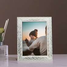 1pc Elegant Silver-Tone Textured Picture Frame, Displays 3.5x5", 4x6", 5x7", 6x8", 8x10" Photos, Suitable For Displaying Family, Outdoor Moments (Photo Paper Included)