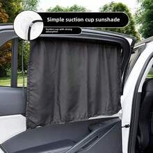 Suction Cup Curtain In The Car Window Sunshade Cover Cartoon Universal Side Window Sunshade UV - Black - View 5