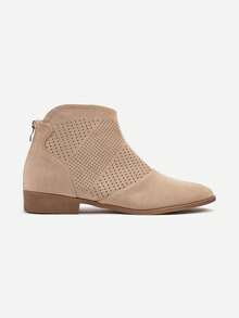 Soft Suede Ankle Boots - Women's Casual Autumn/Spring Footwear - Mocha Brown - View 3
