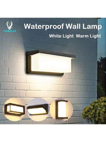 1pc IP65 Waterproof LED Wand Light, s, 6500K Cool Wit Or 3000K Warm White, AC85 365V, 25W Rectangular Moderne Spotlight, Garden, Porch, Balcony, Stairs, Parking Lot Corridor Lighting, Outdoor Lighting Front Door, Patio Fixture, AC8, Lamp view 3
