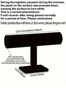 1 pieza Elegante soporte de pulsera de terciopelo negro en forma de T - Soporte de joyería para mesa, regalo del Día de la Madre, adecuado para vitrinas de minorista, sin necesidad de electricidad, base de plástico resistente, excelente para collares, pulseras y relojes, soporte de terciopelo para relojes, superficie de terciopelo suave para mujeres, organizador de escritorio multifuncional, sin electricidad - Adecuado para otros tipos de instalación de torre de joyería elíptica - Multicolor - Ver 6