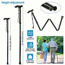 4-Section Foldable Ultra-Light Adjustable Telescopic Trekking Pole, Retractable Walking Stick With Anti-Slip Rubber Tip - Available In 4 Colors (Brown, Black, Blue, Red), Suitable For Hiking, Walking, Elderly Assistance, Durable Trekking Accessory Telescopic Walking Stick - 棕色 - 查看 3