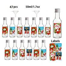 47 Stück/5 Stück leere Weinflaschen zu Weihnachten. Getränkespender Flaschen. Plastik, wiederverwendbare Flaschen mit Etiketten und Kappen. Sie können als Chili-Sauce oder Getränkeflaschen verwendet werden. Kompakt und tragbar, geeignet für Outdoor-Abendessen, Weihnachtsfeiern und andere Feiertage.