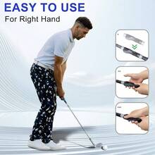 Entrenador de agarre, Clubes entrenadores de agarre - Ayuda de entrenamiento para la mano derecha con diseño, corrige la postura del agarre y mejora la precisión del swing - Negro - Ver 7