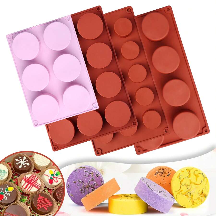قالب سيليكون لتشكيل الحلويات والكيك والحلوى الفرنسية والموس والثلج المجوف بقطر 4 سم وإرتفاع قصير و15 حُفرة