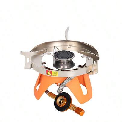 Estufa plegable y desmontable para exteriores, estufa de gas portátil para camping con función de encendido (adecuada para excursionismo, senderismo, pesca, montañismo, picnic, cocina BBQ para 1-3 personas)