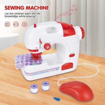 Kinderspielzeug Nähmaschine, simuliertes Haushaltsgerät mit LED-Beleuchtung und Soundeffekten, simuliert den Bekleidungsherstellungsprozess, Rollenspielzeug Haushaltsgerät, Schneider-Rollenspiel, geschlechtsneutrales Lernspielzeug, Geschenk zu Feiertagen, Geburtstag, Miniatur-Haushaltsgerät-Spielzeug, Mädchenspielzeug, Kinderspiel, Halloween, Weihnachtsgeschenk