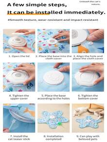 Interactive Cat Toys Rechargeable, Moving Concealed Cat Teaser Wand Touch Activated Cat Kitten Toy Exercise Toys For Indoor Bored Adult Cats Hide-And-Seek Interactive Pet Toy