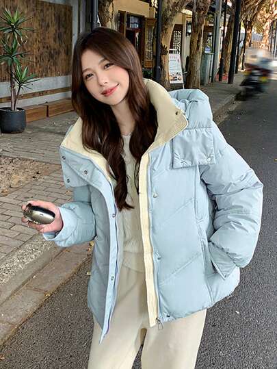 短款加厚高端畅销羽绒服，适合娇小女性，冬季穿着