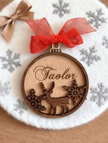 Personalized Wooden Christmas Decorations, Christmas Tree Pendants, Elk Snowflake Pendants, Christmas Gifts, Housewarming Gifts, Holiday Gifts