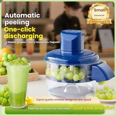 1PC Automatic Fruit Peeler, Kitchen Essentials, Kitchen Accessories,Specialized Peeling Machine For Bubble Tea & Fruit Shops, Vegetable & Fruit Peeler Suitable For Peeling Green Grapes, Tomatoes, Loquats, Dates, Garlic, Olives, Red Grapes, Grapes, And Other Fruits And Vegetables, Baking Supplies, Kitchen Organization And Storage, Party Supplies