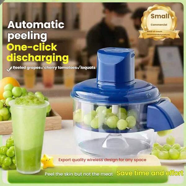 1PC Automatic Fruit Peeler, Kitchen Essentials, Kitchen Accessories,Specialized Peeling Machine For Bubble Tea & Fruit Shops, Vegetable & Fruit Peeler Suitable For Peeling Green Grapes, Tomatoes, Loquats, Dates, Garlic, Olives, Red Grapes, Grapes, And Other Fruits And Vegetables, Baking Supplies, Kitchen Organization And Storage, Party Supplies