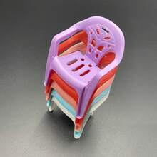 6-Piece Miniature Backrest Chair Set - 6 Colors Aesthetic Dollhouse Furniture, Suitable For DIY Crafts, Tea Parties, Home Decoration, And Model Display - Perfect Christmas Halloween Autumn Collectible Ornament - Random Color - View 7