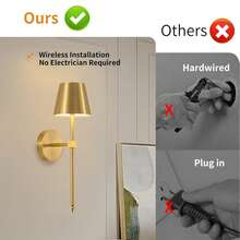 2 Packs Wireless Charging LED Wall Lamp, Black/Gold/White Long Style Optional, Touch + Remote Dual Control, Stepless Dimming, Ideal For Bedroom Vanity, Living Room, Bedroom Headboard, Study & Night Light, Perfect Christmas Gift - Multicolor - View 9