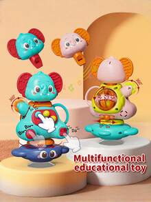 1 Peça Brinquedo Interativo Multifuncional para Bebês, Padrão Fofo de Elefante, Conjunto de Combinação, Apito, Goma Macia, Brinquedo de Quebra-Cabeça para Crianças, Brinquedo de Acalmar o Sono da Educação Precoce, Interação Pais-Filhos, Geração de Música, Treinamento de Audição, Festas, Aniversários, Presentes de Festa, Interação de Crianças, Montessori, É um Conjunto de Brinquedos Muito Divertido e Perfeito para Meninos e Meninas em Idade Pré-Escolar