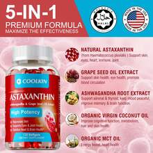 BUPORAI Cápsulas De Astaxantina: Reducen Las Líneas De Expresión, Antienvejecimiento, Tienen Actividad Antioxidante Y Son Beneficiosas Para La Piel Y La Salud Cardiovascular - 120 Unidades - 120 cápsulas - Ver 3