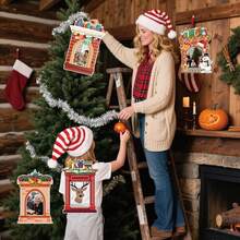 40 piezas Kit de manualidades de marcos de fotos navideños Decoración navideña DIY Marcos de fotos para chimenea Adornos para el árbol de Navidad Conjunto para actividades de bricolaje en el hogar y el aula escolar - Multicolor - Ver 4