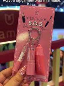 2 UNITS KEYCHAIN SOS MAKE UP MIA MAKE - Hoa hồng - Xem 2