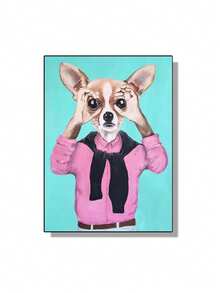 1/3 piezas Póster de pintura en lienzo con ilustración de animales de moda como gato, perro, conejo, elefante, arte de pared divertido y lindo para decoración del hogar en la sala de estar