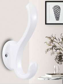 4 Packs Traditional Metal Wall Mount Hooks, Heavy Duty Dual Coat Hangers With Rust Resistant Painted Finish, Practical Vintage Style For Hanging Hats, Coats, Towels, Keys, Robes, Scarves, Bags Bathroom Bathroom Accessories Bathroom Tools