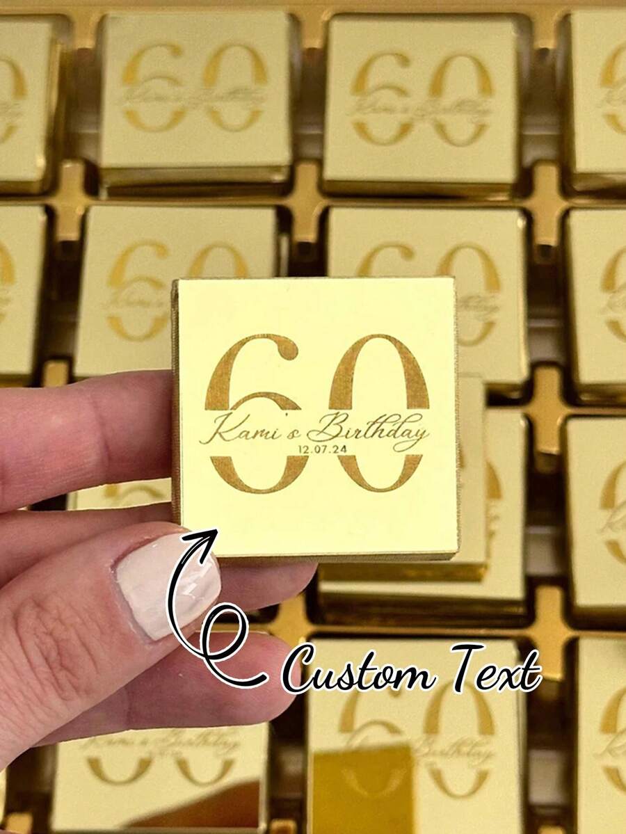 Personalized Wedding Chocolate Favors Tags Custom Arcylic Mirror Gold Or Silver Party Tags For Guest Gifts Custom Christening Baby Shower Name Tag For Party Not Included Chocolate - Multicolor - View 1