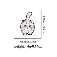 1 件可爱宠物肥猫珐琅别针卡通动物胸针徽章背包翻领别针服装配饰时尚珠宝礼品圣诞节 - 黑色 - 查看 16