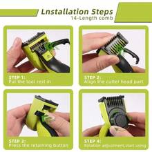 14-Length Adjustable Replacement Comb Guard Protector For One Blade QP2520 QP2530 QP2620 QP2630 Electric Shaver - Green - View 8