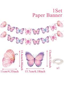 1 Set Schmetterling Hängebanner, Baby-Shower Banner, Baby-Shower Mädchen Wimpelkette Kranz Deko, Geburtstags Party Banner, Taufe Dekoration, Gender Reveal Deko, 1. Geburtstag Deko, Schmetterling Geburtstags Party Hintergrund Dekoration, Neugeborenen Baby Familien Party Zubehör, Geburtstags Hänge Ornamente