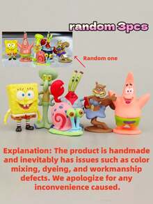 SPONGEBOB 1/3/6 قطعة من ديكورات عيد ميلاد سبونج بوب وأصدقائه، ديكور طاولة، تزيين كعكة، ديكور خزان السمك تحت الماء، تشمل باتريك ستار، سكويدوارد تنتاكلز، السيد يوجين إتش كرابس، غاري القوقعة وغيرهم، مناسب للأعياد والأعياد الميلاد وهدايا عيد الميلاد وحشو الجوارب وأكياس هدايا عيد الميلاد